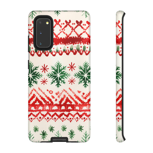 Watercolor Study of Christmas Patterns - Impact Resistant Phone Case Samsung Galaxy S20 Matte